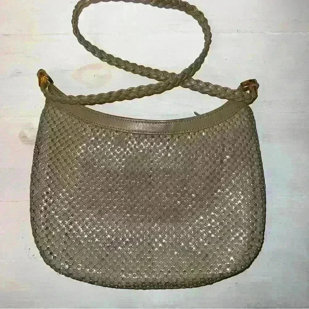 Vintage Metal Purse Beige